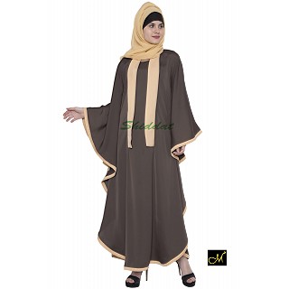  Kaftan Abaya - Brown and Beige 